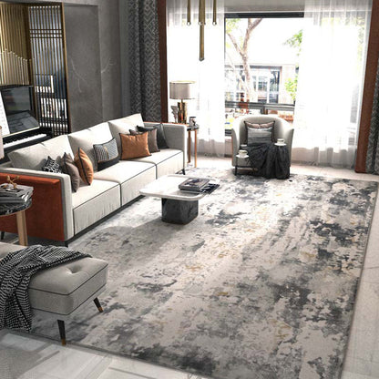Trendy Living Room Rug Multi Colored Abstract Print Area Carpet Cotton Blend Non-Slip Backing Easy Care Rug Smoke Gray Clearhalo 'Area Rug' 'Rug' 2309391
