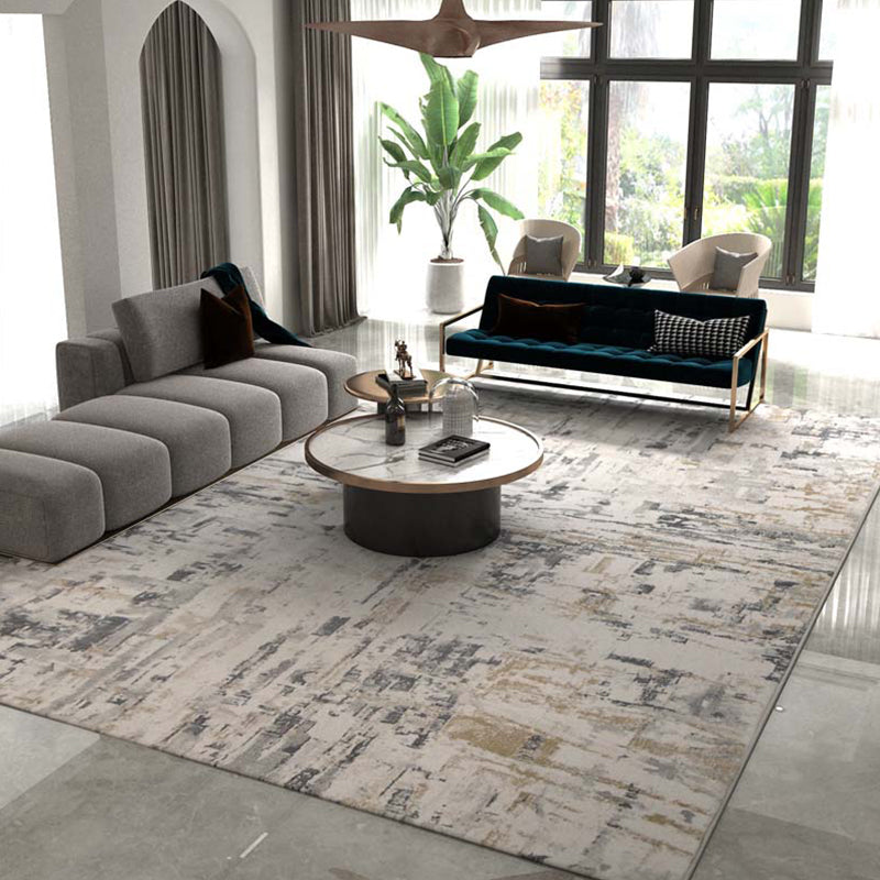 Trendy Living Room Rug Multi Colored Abstract Print Area Carpet Cotton Blend Non-Slip Backing Easy Care Rug Heather Gray Clearhalo 'Area Rug' 'Rug' 2309394