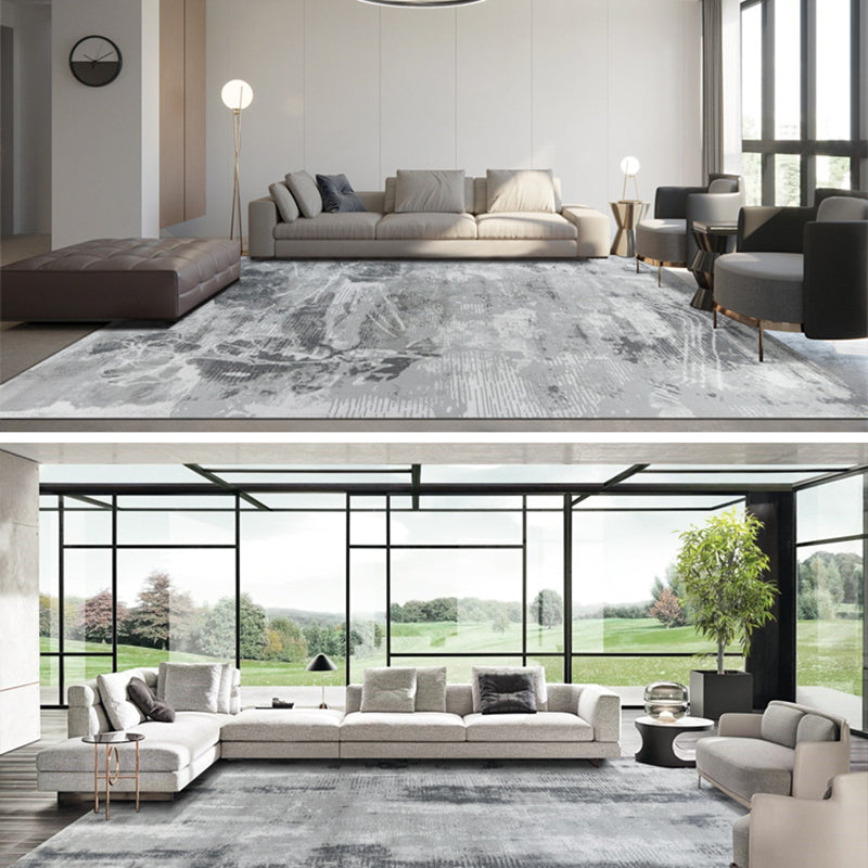 Novelty Living Room Rug Multi Color Abstract Printed Indoor Rug Cotton Blend Non-Slip Stain-Resistant Carpet - view 2
