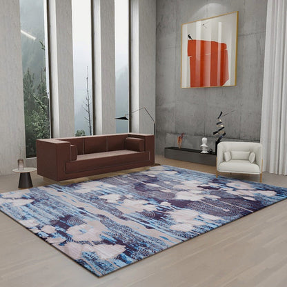 Comfort Living Room Rug Multi Colored Abstract Patterned Indoor Rug Synthetics Non-Slip Backing Washable Carpet