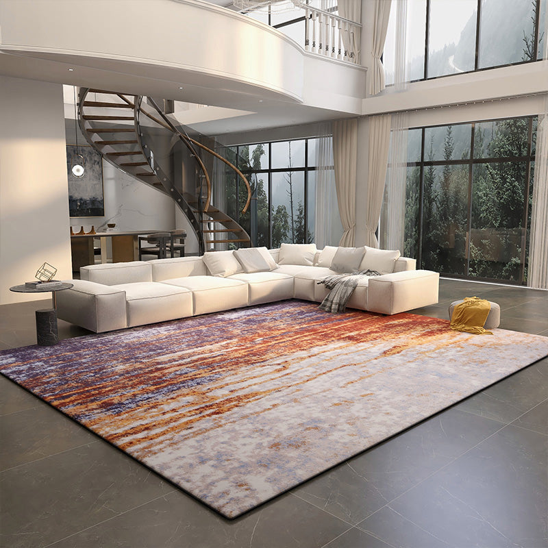 Comfort Living Room Rug Multi Colored Abstract Patterned Indoor Rug Synthetics Non-Slip Backing Washable Carpet