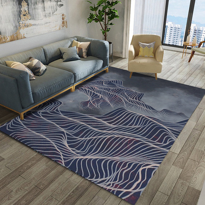 Artistic Geometric Abstract Line Rug Multicolor Modern Carpet Synthetics Anti-Slip Backing Pet-Friendly Rug for Great Room Dark Gray Clearhalo 'Area Rug' 'Modern' 'Rugs' Rug' 2316999