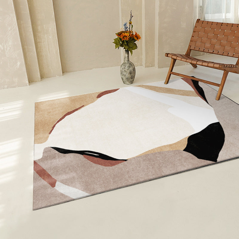 Designer Color Block Rug Multi Color Cotton Blend Area Carpet Easy Care Pet Friendly Washable Indoor Rug for Decor