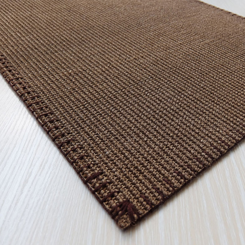 Gray Khaki Solid Color Rug Sisal Country Area Carpet Anti-Slip Backing Pet Friendly Easy Care Indoor Rug for Room