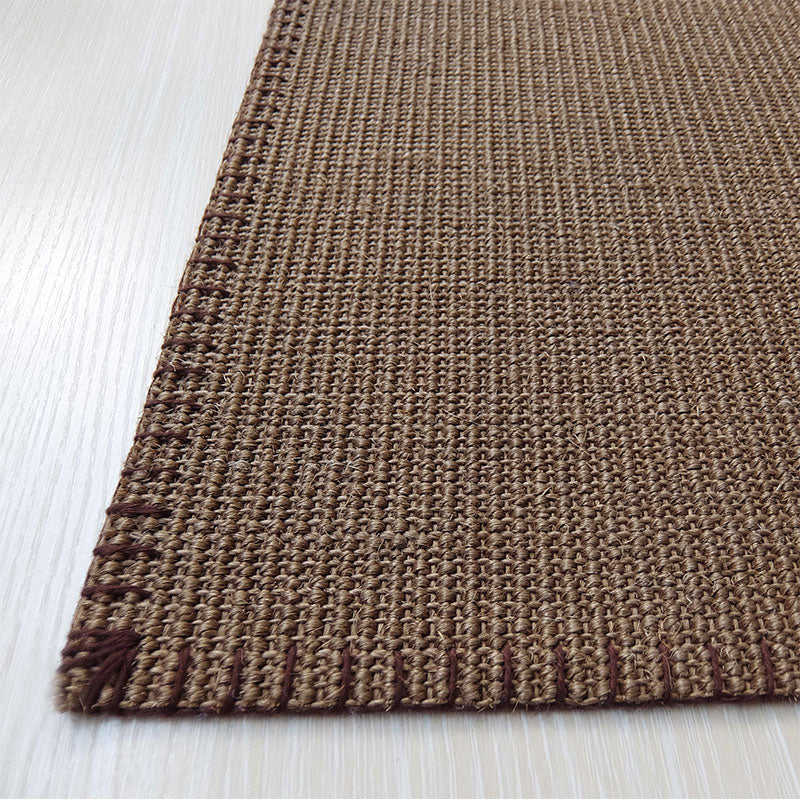 Gray Khaki Solid Color Rug Sisal Country Area Carpet Anti-Slip Backing Pet Friendly Easy Care Indoor Rug for Room