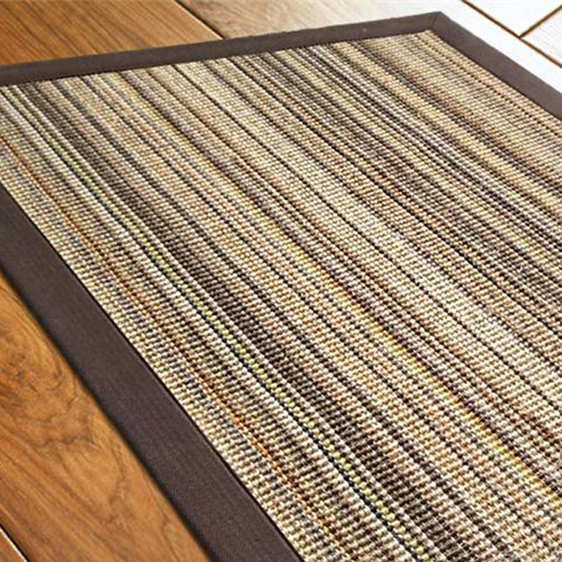 Multi Color Rustic Rug Sisal Solid Color Indoor Rug Anti-Slip Backing Stain-Resistant Machine Washable Carpet for Home - Dark Brown - Clearhalo - 'Area Rug' - 'Rug' - 2317884