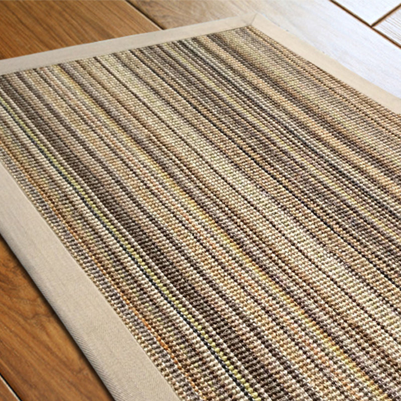 Multi Color Rustic Rug Sisal Solid Color Indoor Rug Anti-Slip Backing Stain-Resistant Machine Washable Carpet for Home - Gray-Khaki - Clearhalo - 'Area Rug' - 'Rug' - 2317888