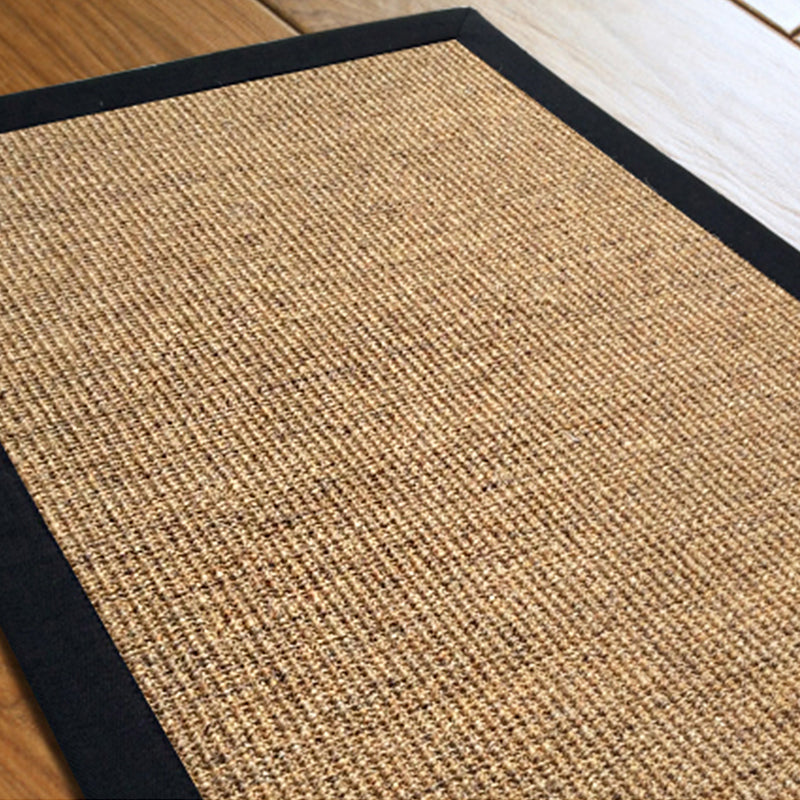 Minimalist Living Room Rug Multi Color Solid Color Indoor Rug Sisal Non-Slip Backing Machine Washable Area Carpet - Brown - Clearhalo - 'Area Rug' - 'Rug' - 2317908