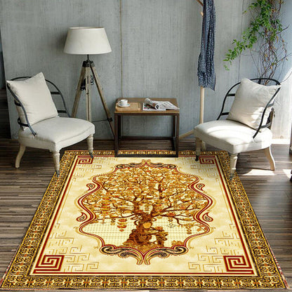 Formal Living Room Rug Multi Color Plant Print Indoor Rug Polypropylene Anti-Slip Backing Pet Friendly Carpet Yellow Clearhalo 'Area Rug' 'Modern' 'Rugs' Rug' 2333242