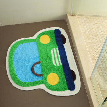 Creative Kids Room Rug Multi Colored 3D Patterned Indoor Rug Cotton Blend Anti-Slip Pet Friendly Area Carpet