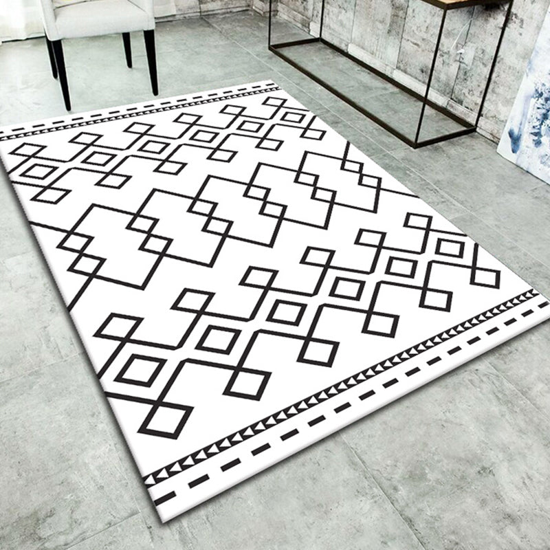 Simple Living Room Rug Multi Color Geometric Print Indoor Rug Non-Slip Backing Pet Friendly Area Carpet White Clearhalo 'Area Rug' 'Modern' 'Rugs' Rug' 2362632