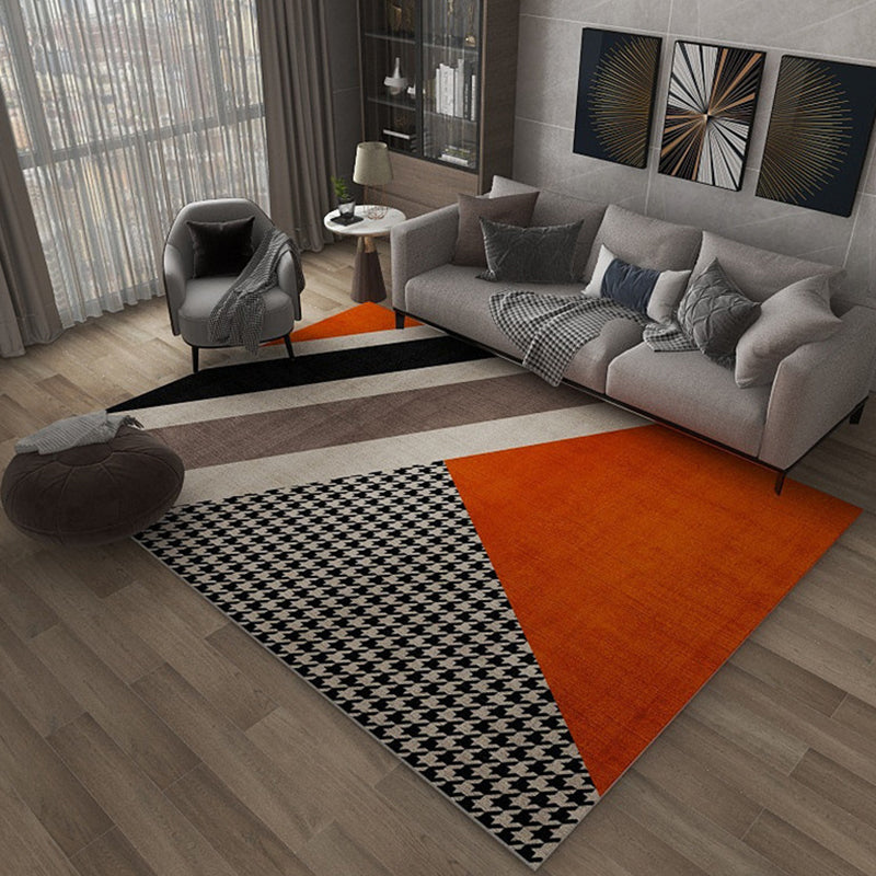 Formal Geometric Print Rug Multi Color Polypropylene Indoor Rug Pet Friendly Machine Washable Carpet for Living Room Orange Clearhalo 'Area Rug' 'Modern' 'Rugs' Rug' 2374696