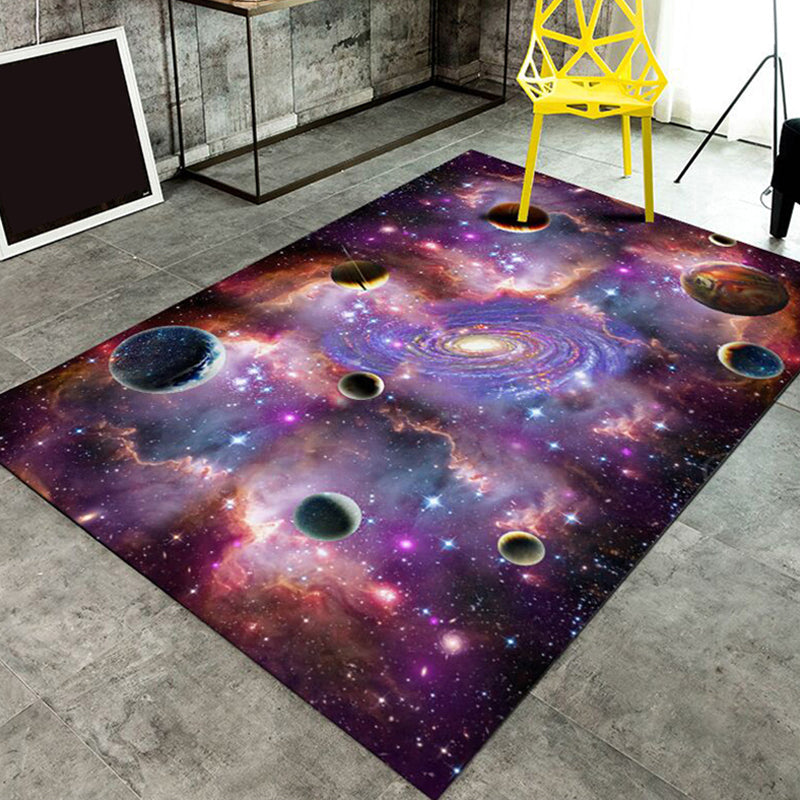 Trendy Living Room Rug Multi-Color Space Patterned Indoor Rug Synthetics Anti-Slip Backing Pet Friendly Carpet Clearhalo 'Area Rug' 'Rug' 2392254