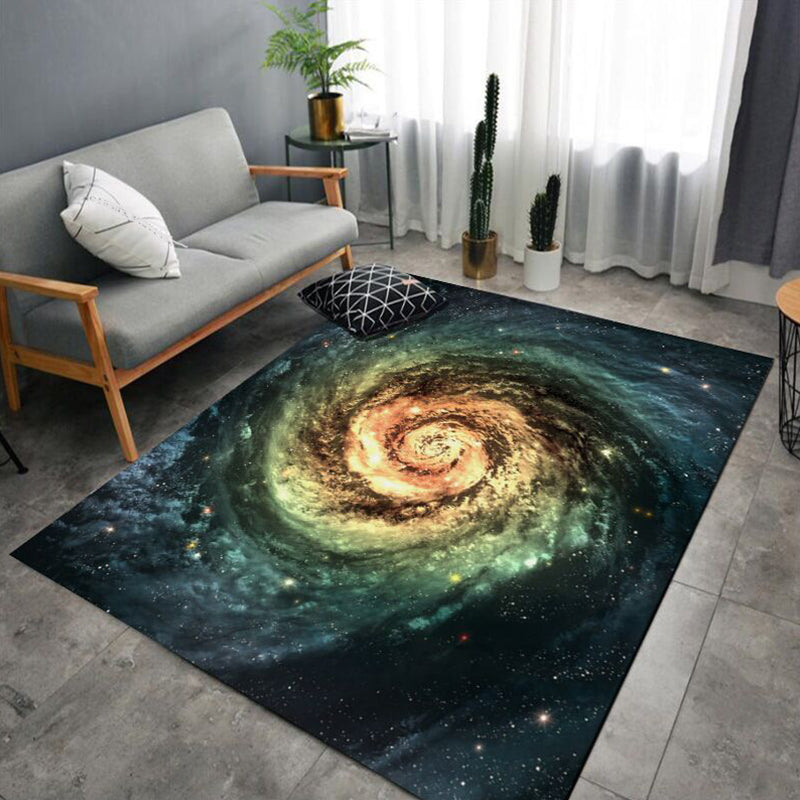 Trendy Living Room Rug Multi-Color Space Patterned Indoor Rug Synthetics Anti-Slip Backing Pet Friendly Carpet Green Clearhalo 'Area Rug' 'Rug' 2392259