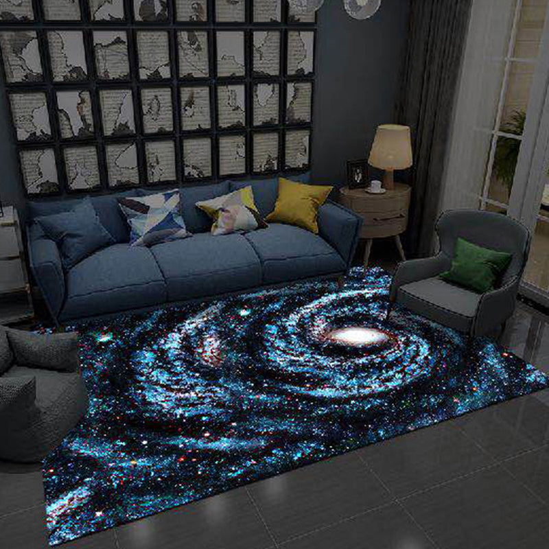 Trendy Living Room Rug Multi-Color Space Patterned Indoor Rug Synthetics Anti-Slip Backing Pet Friendly Carpet Navy Clearhalo 'Area Rug' 'Rug' 2392261