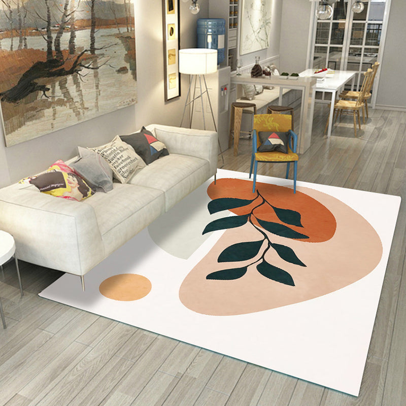 Casual Living Room Rug Multi Color Colorblocked Area Carpet Polypropylene Non-Slip Easy Care Indoor Rug - Orange Pink - Clearhalo - 'Area Rug' - 'Rug' - 2392824