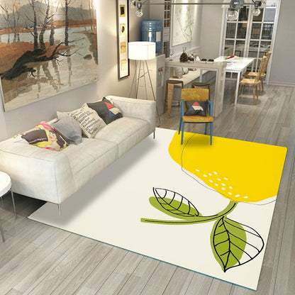 Casual Living Room Rug Multi Color Colorblocked Area Carpet Polypropylene Non-Slip Easy Care Indoor Rug - Yellow - Clearhalo - 'Area Rug' - 'Rug' - 2392825
