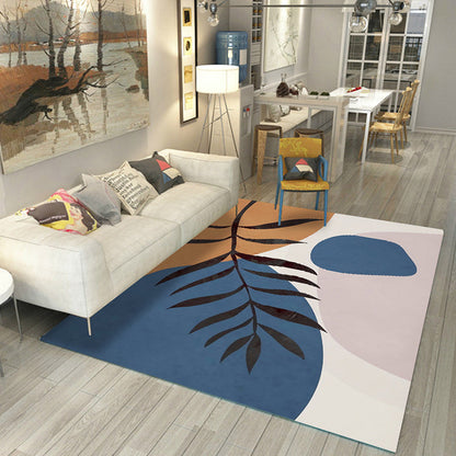 Casual Living Room Rug Multi Color Colorblocked Area Carpet Polypropylene Non-Slip Easy Care Indoor Rug - Blue - Clearhalo - 'Area Rug' - 'Rug' - 2392827