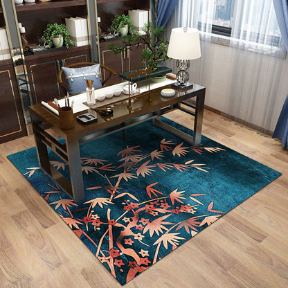 Multi-Color Patterned Rug Polypropylene Asia Indoor Rug Non-Slip Backing Stain-Resistant Area Carpet for Living Room - Dark Blue - Clearhalo - 'Area Rug' - 'Rug' - 2393375