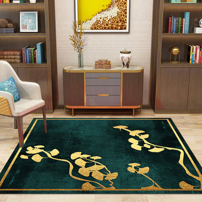 Multi-Color Patterned Rug Polypropylene Asia Indoor Rug Non-Slip Backing Stain-Resistant Area Carpet for Living Room - Blackish Green - Clearhalo - 'Area Rug' - 'Rug' - 2393378