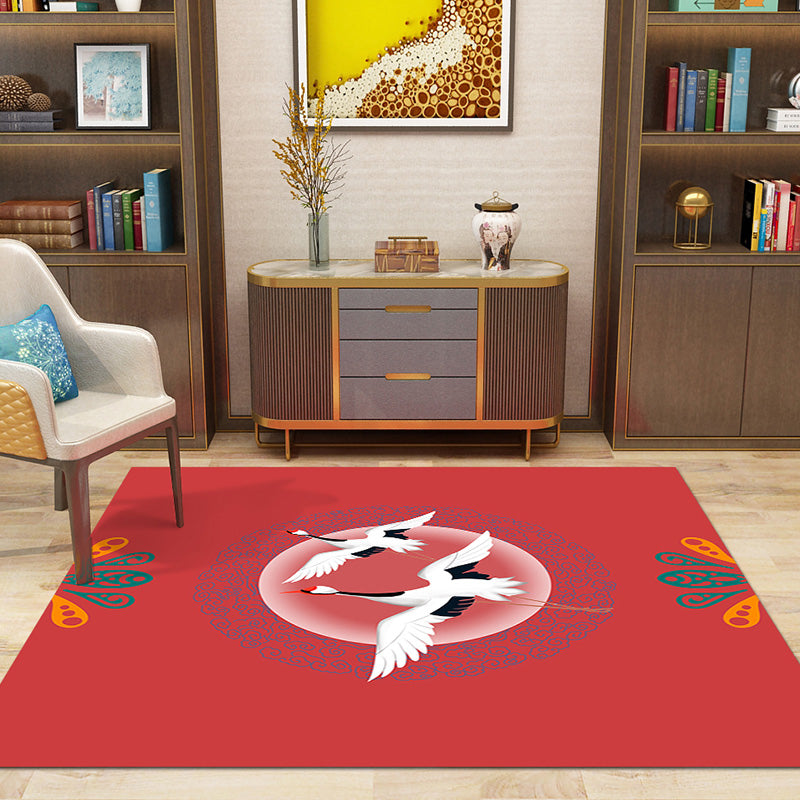 Multi-Color Patterned Rug Polypropylene Asia Indoor Rug Non-Slip Backing Stain-Resistant Area Carpet for Living Room - Light Red - Clearhalo - 'Area Rug' - 'Rug' - 2393384