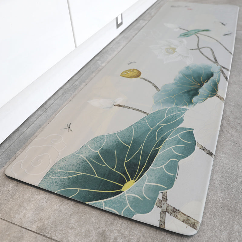 Chinoiserie Floral Printed Rug Multi-Colored PVC Area Carpet Non-Slip Backing Pet Friendly Indoor Rug for Bedroom - Clearhalo - 'Area Rug' - 'Rug' - 2393409