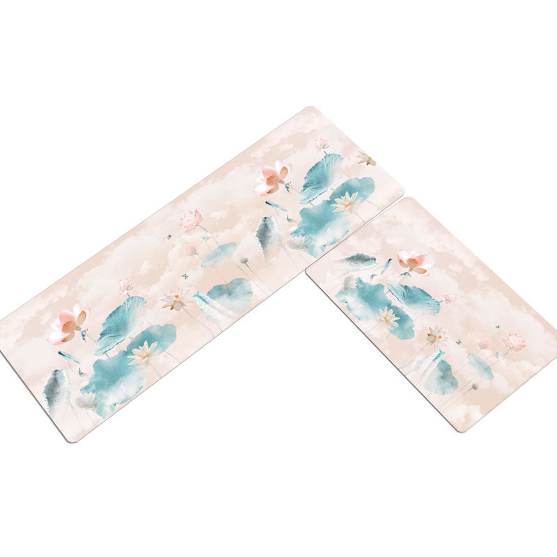 Chinoiserie Floral Printed Rug Multi-Colored PVC Area Carpet Non-Slip Backing Pet Friendly Indoor Rug for Bedroom - Clearhalo - 'Area Rug' - 'Rug' - 2393418