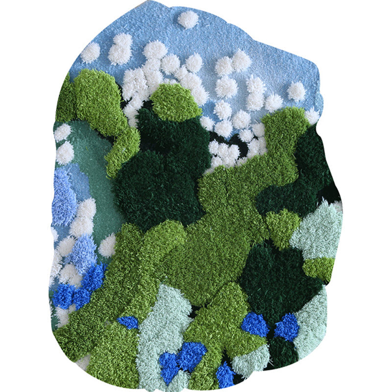 Novelty Shape Plant Rug Multicolored Funky Indoor Rug Lamb Wool Pet Friendly Stain-Resistant Area Carpet for Room Aqua 2' x 2'7" Clearhalo 'Area Rug' 'Rug' 2434957
