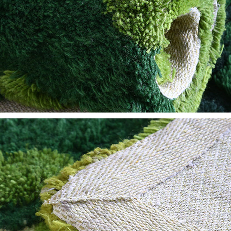 Green Novelty Rug Lamb Wool Plant Printed Area Carpet Pet Friendly Easy Care Handmade Indoor Rug for Decor - view 3