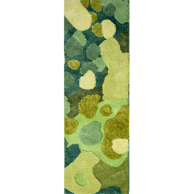 Green Funky Rug Polypropylene Plant Patterned Indoor Rug Non-Slip Backing Stain-Resistant Area Carpet for Bedroom