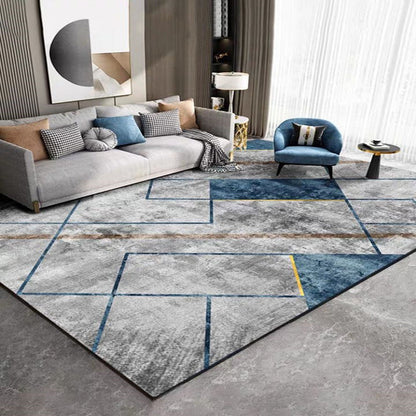 Nordic Living Room Rug Multicolored Geometric Printed Indoor Rug Anti-Slip Backing Pet Friendly Area Carpet Gray-Blue Clearhalo 'Area Rug' 'Modern' 'Rugs' Rug' 2463278