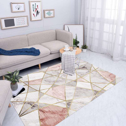Nordic Living Room Rug Multicolored Geometric Printed Indoor Rug Anti-Slip Backing Pet Friendly Area Carpet Pink Clearhalo 'Area Rug' 'Modern' 'Rugs' Rug' 2463282