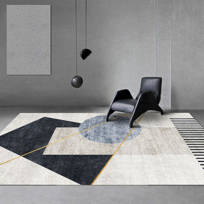 Multicolored Relaxing Rug Polypropylene Geo Printed Indoor Rug Anti-Slip Backing Stain-Resistant Area Carpet for Parlor Light Gray-Black Clearhalo 'Area Rug' 'Modern' 'Rugs' Rug' 2463382