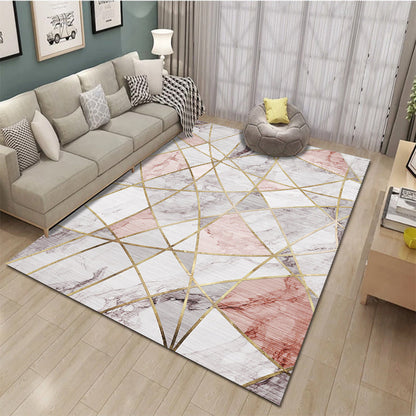 Relaxing Living Room Rug Multi Color Geometric Pattern Area Carpet Polypropylene Non-Slip Backing Washable Area Rug Pink Clearhalo 'Area Rug' 'Modern' 'Rugs' Rug' 2463767