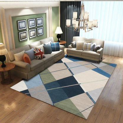 Relaxing Living Room Rug Multi Color Geometric Pattern Area Carpet Polypropylene Non-Slip Backing Washable Area Rug Dark Blue Clearhalo 'Area Rug' 'Modern' 'Rugs' Rug' 2463768