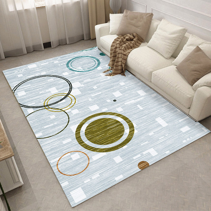 Relaxing Living Room Rug Multi Color Geometric Pattern Area Carpet Polypropylene Non-Slip Backing Washable Area Rug Light Blue Clearhalo 'Area Rug' 'Modern' 'Rugs' Rug' 2463769