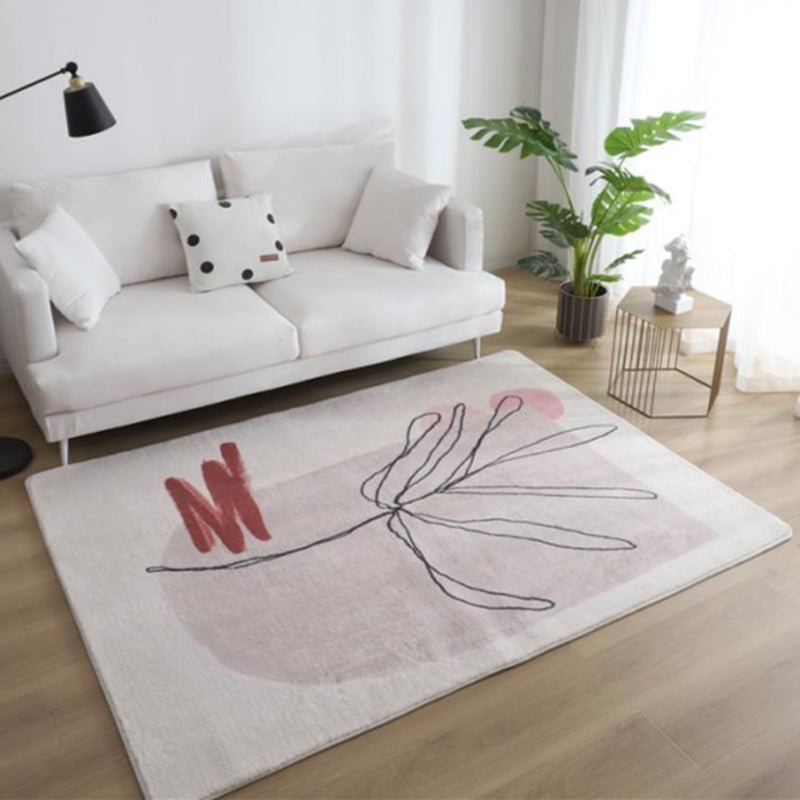 Multi Colored Nordic Rug Polyster Hand Printed Area Carpet Non-Slip Backing Machine Washable Indoor Rug for Living Room - Light Gray - Clearhalo - 'Area Rug' - 'Rug' - 2464028