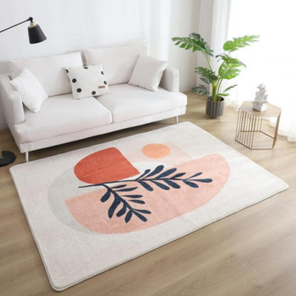 Multi Colored Nordic Rug Polyster Hand Printed Area Carpet Non-Slip Backing Machine Washable Indoor Rug for Living Room - Pearl Pink - Clearhalo - 'Area Rug' - 'Rug' - 2464029