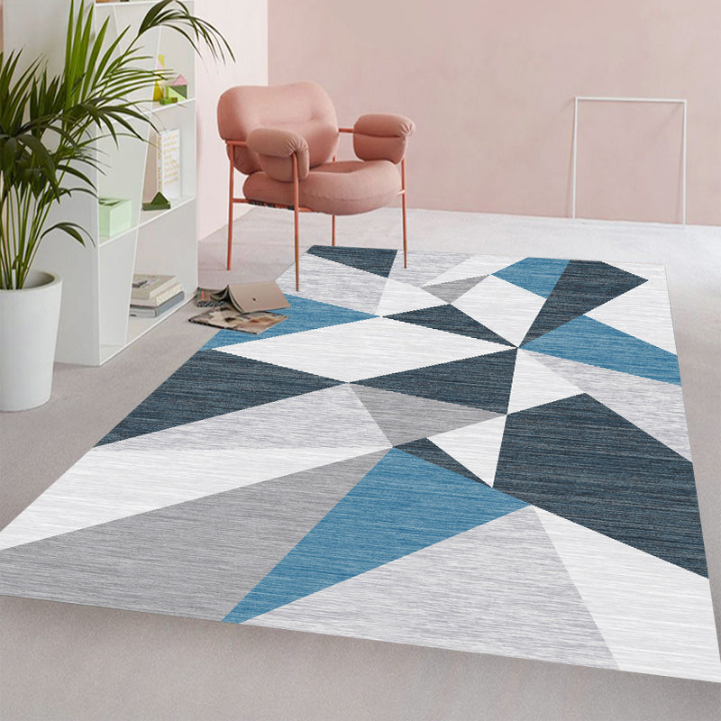 Multi Color Simple Rug Polypropylene Color Block Area Carpet Anti-Slip Backing Stain-Resistant Indoor Rug for Room - Blue - Clearhalo - 'Area Rug' - 'Rug' - 2464061