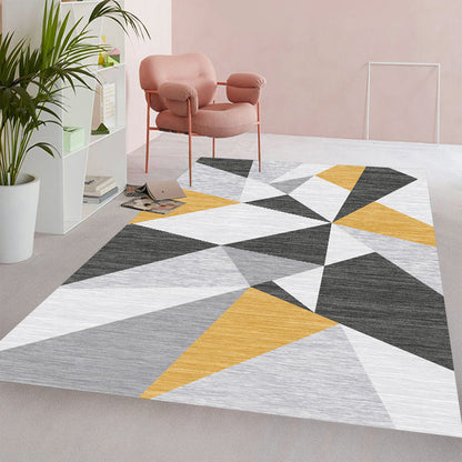 Multi Color Simple Rug Polypropylene Color Block Area Carpet Anti-Slip Backing Stain-Resistant Indoor Rug for Room - Gray-Yellow - Clearhalo - 'Area Rug' - 'Rug' - 2464065