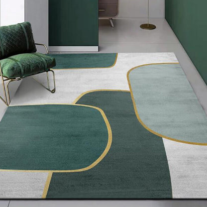 Multi Color Calming Rug Cotton Blend Geometric Printed Area Carpet Non-Slip Backing Easy Care Indoor Rug for Parlor - Gray-Green - Clearhalo - 'Area Rug' - 'Rug' - 2464434