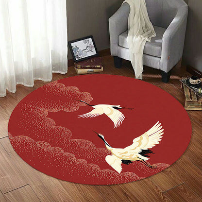 Asian Printed Rug Multi Colored Sythetics Area Carpet Non-Slip Backing Pet Friendly Easy Care Indoor Rug for Decoration - Red - Clearhalo - 'Area Rug' - 'Rug' - 2480316