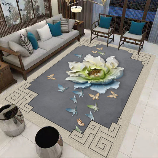 Multi-Colored Oriental Rug Cotton Blend Patterned Area Carpet Non-Slip Backing Pet Friendly Indoor Rug for Parlor - Clearhalo - 'Area Rug' - 'Rug' - 2480320