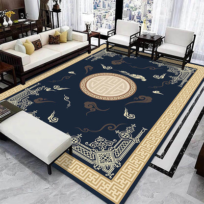Vintage Printed Rug Multi-Color Polyster Area Carpet Anti-Slip Backing Pet Friendly Easy Care Indoor Rug for Living Room Navy Clearhalo 'Area Rug' 'Rug' 2480335