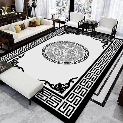 Vintage Printed Rug Multi-Color Polyster Area Carpet Anti-Slip Backing Pet Friendly Easy Care Indoor Rug for Living Room Black Clearhalo 'Area Rug' 'Rug' 2480341