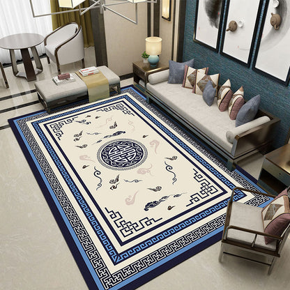 Vintage Printed Rug Multi-Color Polyster Area Carpet Anti-Slip Backing Pet Friendly Easy Care Indoor Rug for Living Room Sky Blue Clearhalo 'Area Rug' 'Rug' 2480345