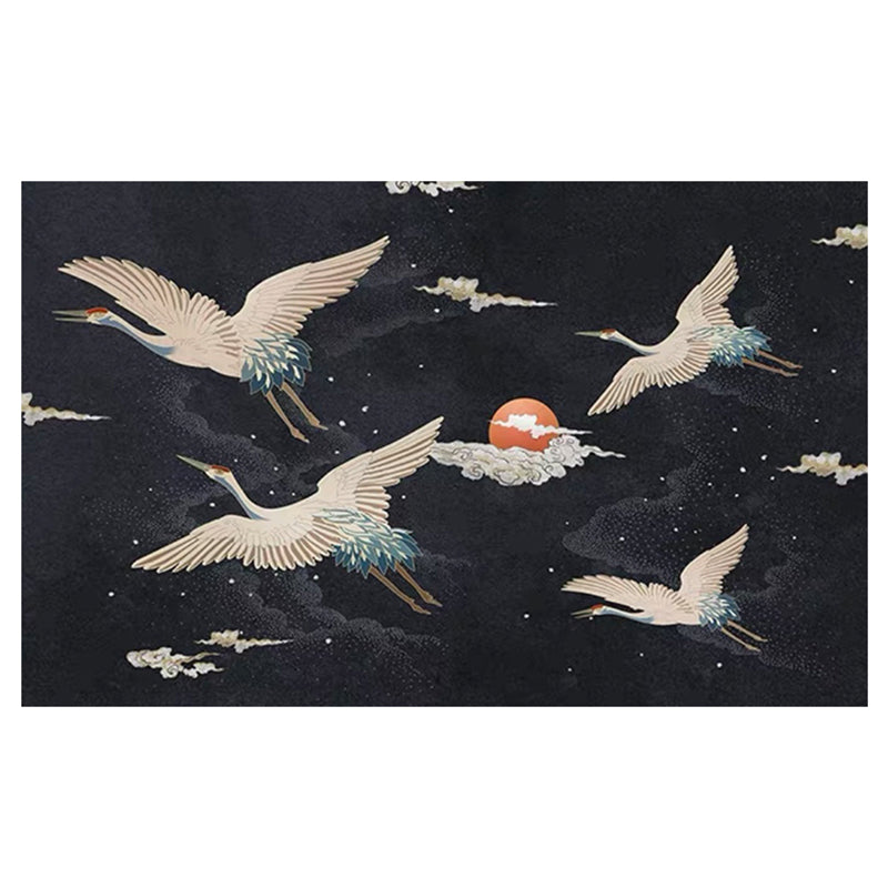 Nordic Crane Patterned Rug Multi-Color Synthetics Area Carpet Pet Friendly Easy Care Stain-Resistant Rug for R - view 3