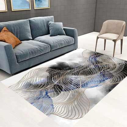 Novelty Living Room Rug Multi Color Patterned Area Carpet Anti-Slip Backing Pet Friendly Washable Indoor Rug