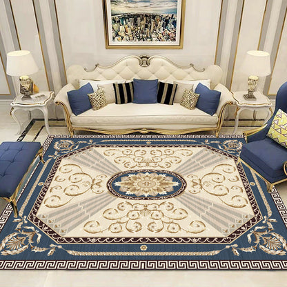 Multicolor Modern Rug Polyster Floral Printed Area Carpet Anti-Slip Backing Stain-Resistant Indoor Rug for Parlor Dark Blue Clearhalo 'Area Rug' 'Modern' 'Rugs' Rug' 2480908