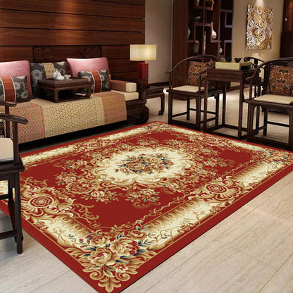 Multicolor Modern Rug Polyster Floral Printed Area Carpet Anti-Slip Backing Stain-Resistant Indoor Rug for Parlor Red Clearhalo 'Area Rug' 'Modern' 'Rugs' Rug' 2480909